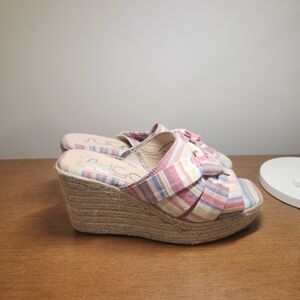 Sugar Harlem espadrille Pastel Colorful Striped Coquette Size 8.5